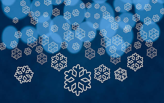 Wall Art - Digital Art - Snowflake shapes against tree lights #2 by Steven Heap