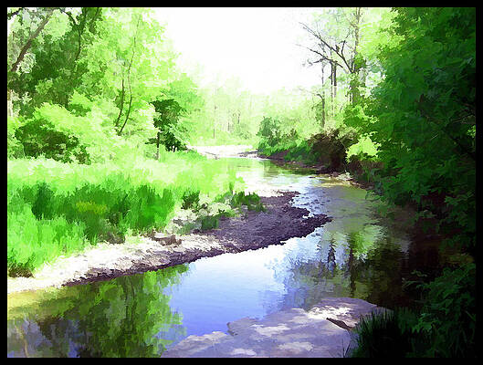 Wall Art - Mixed Media - The Babbling Stream #1 by Shawn Dall