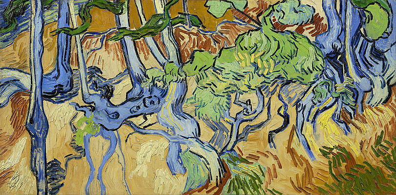 Tree-roots Print by Vincent van Gogh