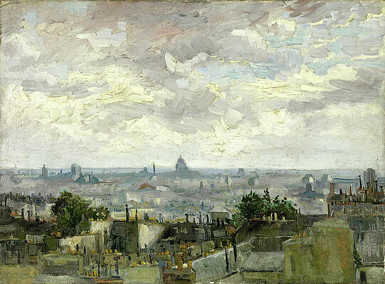 View of Paris Print by Vincent van Gogh