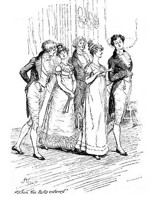 Wall Art - Drawing - Scene from Pride and Prejudice by Jane Austen by Hugh Thomson