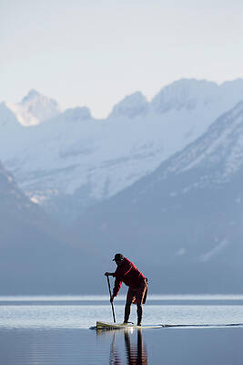Wall Art - Photograph - A Man Stand Up Paddle Boards Sup #3 by Craig Moore