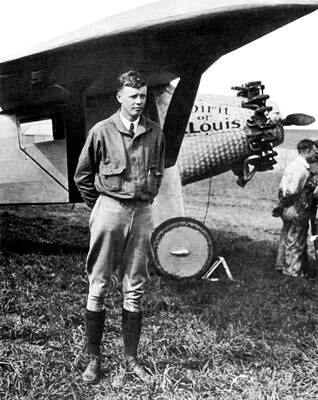 Wall Art - Photograph - Charles Lindbergh, American Aviator #3 by Science Source