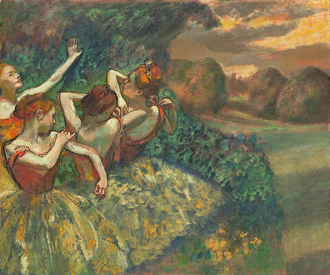 Four Dancers Print by Edgar Degas