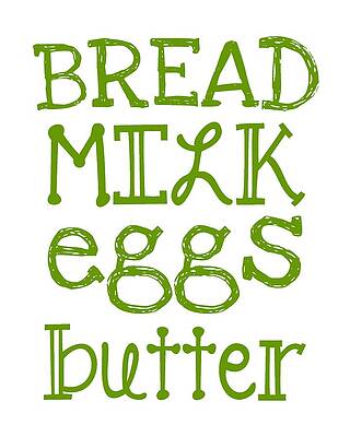Wall Art - Digital Art - Grocery List #3 by Jaime Friedman
