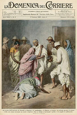 Wall Art - Drawing - Mahatma Gandhi, Indian Nationalist by Mary Evans Picture Library