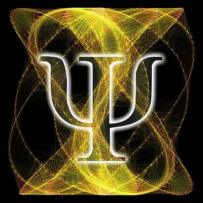 Wall Art - Photograph - Psi Symbol And Artwork Of A Wavefunction #3 by Science Photo Library