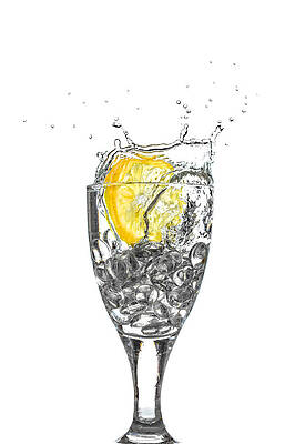 Wall Art - Photograph - Slice of lemon in Glass #3 by Peter Lakomy