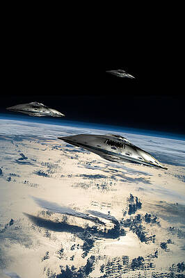 Wall Art - Photograph - Spaceships In Orbit Over Earth #3 by Marc Ward