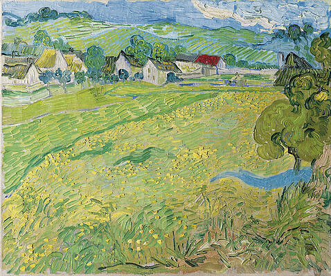 View of Vessenots Near Auvers Print by Vincent van Gogh
