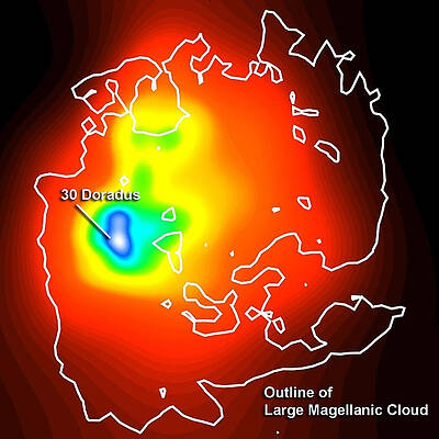 Wall Art - Photograph - 30 Doradus, Diffuse Gamma Ray Source by Science Source