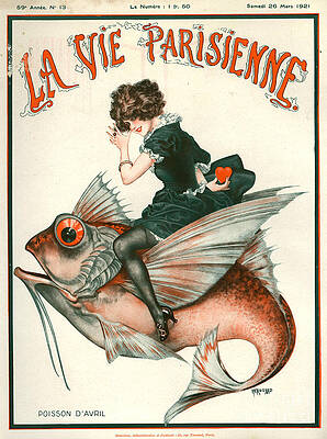 Wall Art - Drawing - 1920s France La Vie Parisienne Magazine #31 by The Advertising Archives