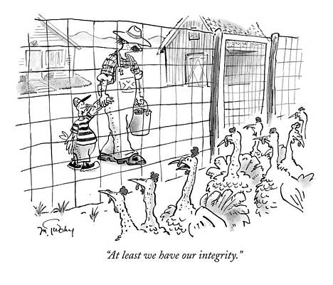 Wall Art - Drawing - At Least We Have Our Integrity by Mike Twohy