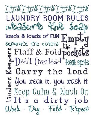 Wall Art - Digital Art - Laundry Room Rules Poster #4 by Jaime Friedman