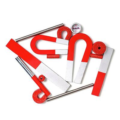Wall Art - Photograph - Magnets With A Small Compass #4 by Science Photo Library