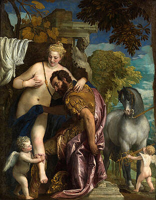 Mars and Venus United by Love Print by Paolo Veronese
