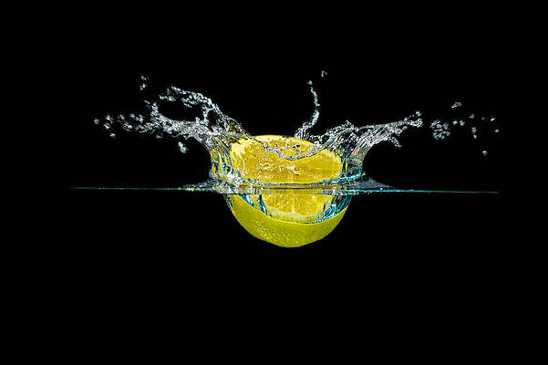 Wall Art - Photograph - Splashing Lemon #4 by Peter Lakomy