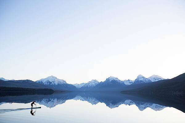 Wall Art - Photograph - A Man Stand Up Paddle Boards Sup #5 by Craig Moore