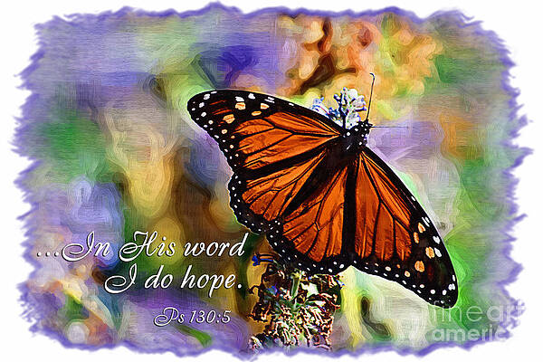 Wall Art - Digital Art - Butterfly Scripture #5 by Jill Lang