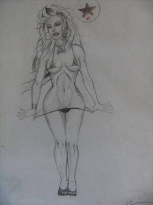 Wall Art - Drawing - Pinup Girl by Victor Brooks