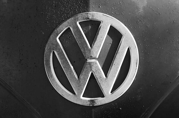 VW Emblem with Flames Medal Wall Art (P17) - Rusty Rooster Metal