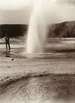 Wall Art - Painting - Yellowstone Park Geyser #5 by Granger