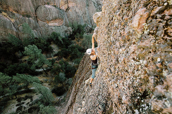 Wall Art - Photograph - A Man Rock Climbing In Pinnacles #6 by Ryan Tuttle