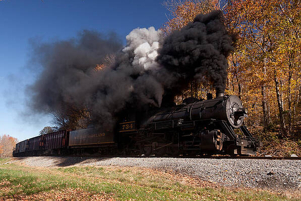 Wall Art - Photograph - WM Steam train powers along railway #6 by Steven Heap