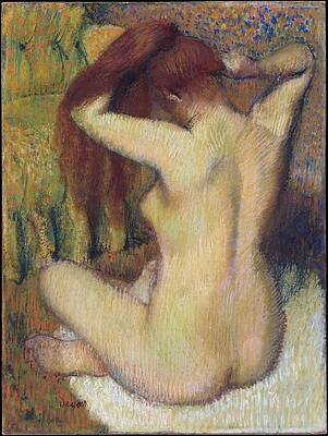 Woman Combing Her Hair Print by Edgar Degas