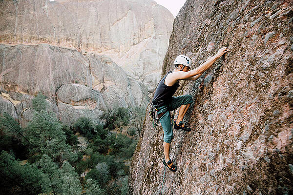 Wall Art - Photograph - A Man Rock Climbing In Pinnacles #7 by Ryan Tuttle
