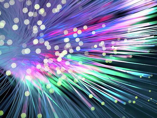 Wall Art - Photograph - Optical Fibres #7 by Science Photo Library