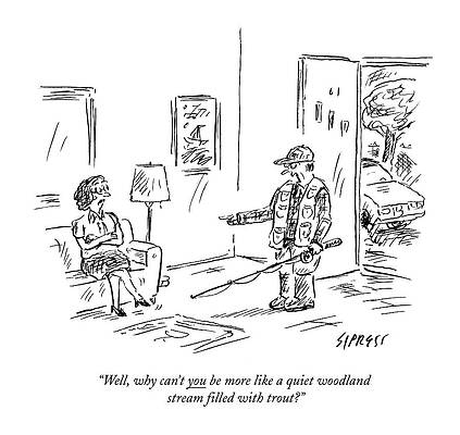Wall Art - Drawing - Well, Why Can't You Be More Like A Quiet Woodland by David Sipress