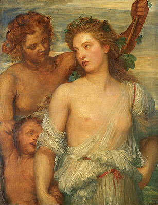 A Bacchante Print by George Frederic Watts