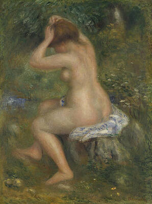 A Bather Print by Pierre-Auguste Renoir