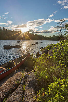 Wall Art - Photograph - A Canoe On The Shore Of Bald Mountain by Jerry Monkman