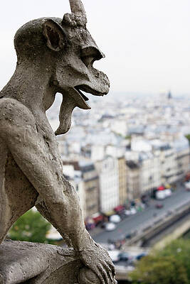 Wall Art - Photograph - A Carved Stone Gargoyle by Ron Koeberer