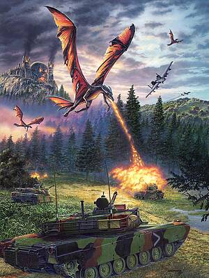 Wall Art - Painting - A Clash Of Worlds by Stu Shepherd