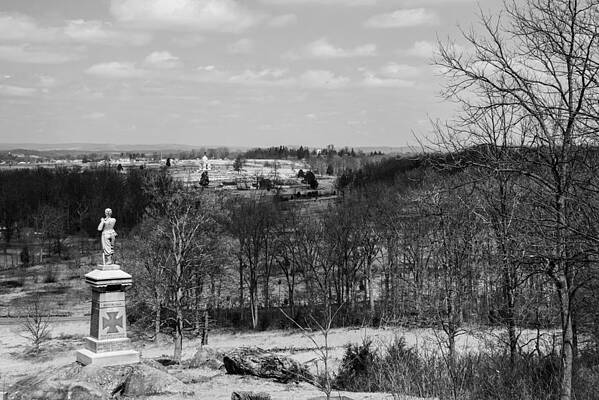 Wall Art - Photograph - A Gettysburg Perspective in Black and White by Kathi Isserman