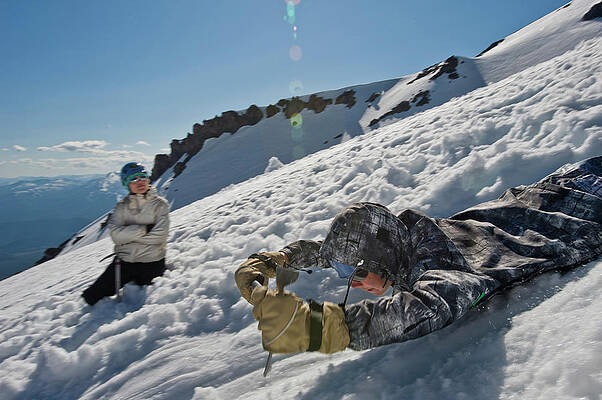 Wall Art - Photograph - A Guide Gives Lessons In Using An Ice by Beth Wald