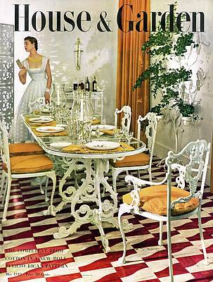 Wall Art - Photograph - A House And Garden Cover Of A Woman In A Dining by Horst P. Horst