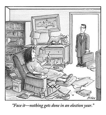 Wall Art - Drawing - A Husband Walks Into A Trashed Room by Harry Bliss