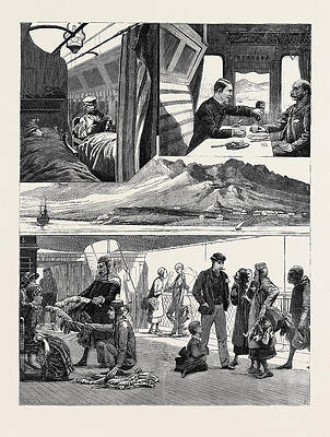 Wall Art - Drawing - A Journey By The Overland Route 1. A Christmas Dinner by English School