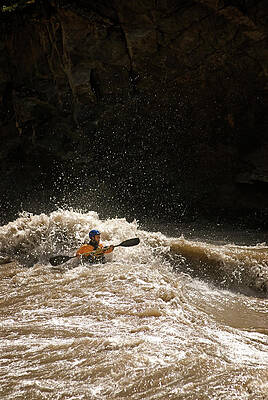 Wall Art - Photograph - A Kayaker Encounters Big Whitewater by Kyle George