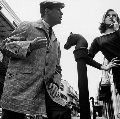 Wall Art - Photograph - A Male And Female Model Posing On Chartres Street by Chadwick Hall