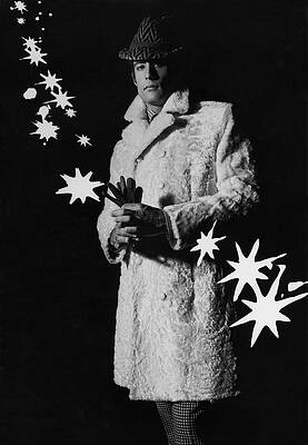 Wall Art - Photograph - A Male Model In A Flat Moire-textured Pelt Coat by Richard Steedman