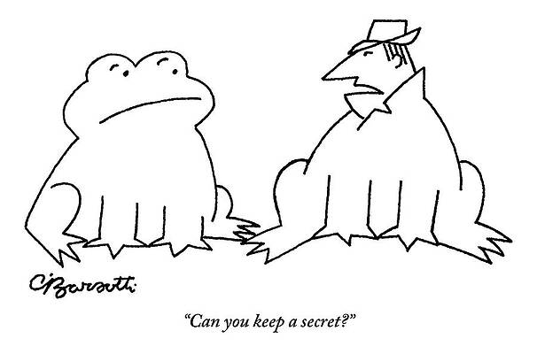 Wall Art - Drawing - A Man In A Frog's Suit Talking And Standing Next by Charles Barsotti