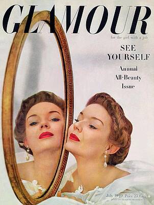 Wall Art - Photograph - A Model Posing Against A Mirror by John Rawlings