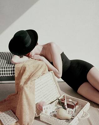 Wall Art - Photograph - A Model Wearing A Catalina Maillot by Leombruno-Bodi