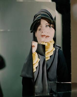 Wall Art - Photograph - A Model Wearing A John Frederic Hat by Erwin Blumenfeld