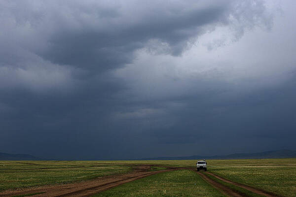 Wall Art - Photograph - A Monsoonal Storm Develops As A Vehicle by Krystle Wright
